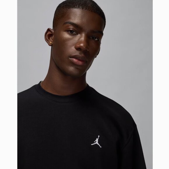 Jordan Brooklyn Fleece Mens Crew-Neck Sweatshirt Black - Picture 12 of 14